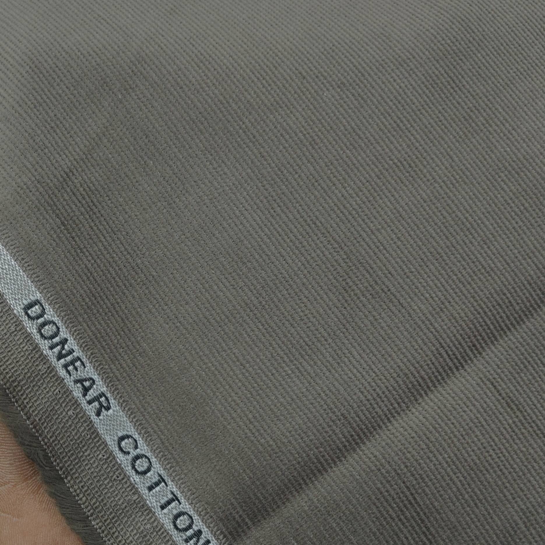 Corduroy Donear Pure Cotton stretchable Trouser Fabric Colour Greenish Grey